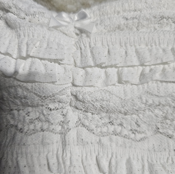 White Lace Bandeau Crop Top by Papaya – Size M - Picture 3 of 9